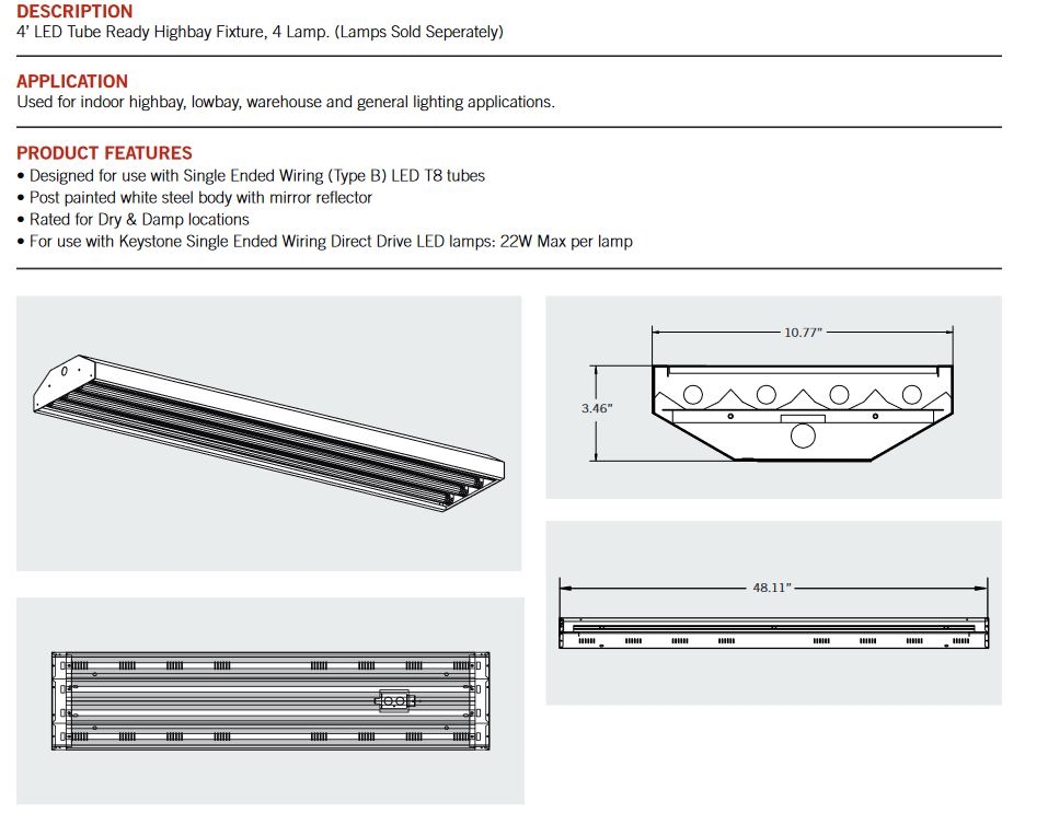 KT-LED25T8-48G-850-DX2-CP Keystone T8s with 5000K - Image 2